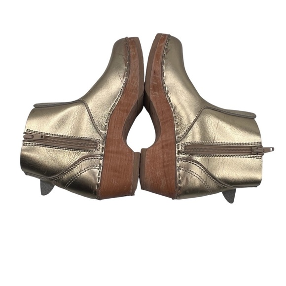 Maguba Gold Swedish Clog Wing Side Zip Boots Size 33 Kids - Picture 4 of 10